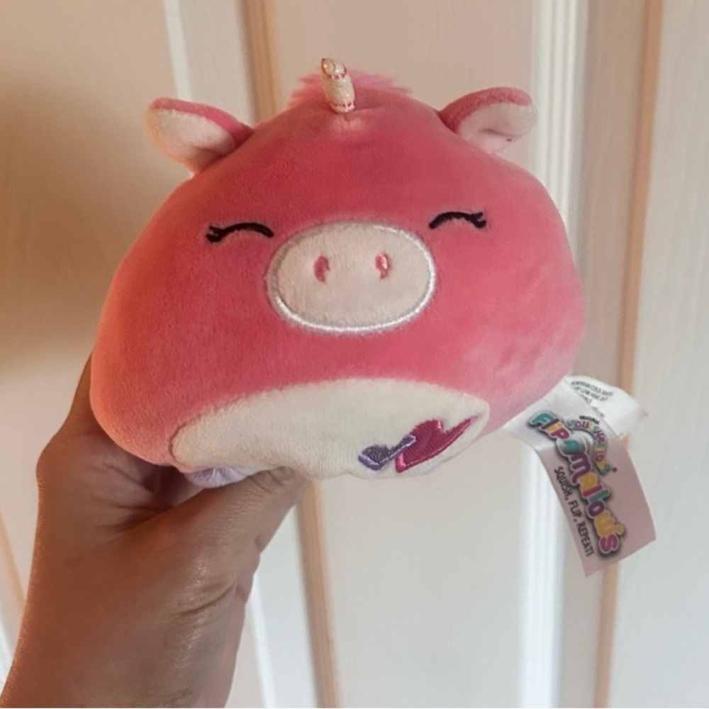 Squishmallows Flip a Mallow Pink Unicorn Cat Stuffed Animal
